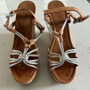 COACH GEORGIANA PLATFORM CORK WEDGE SANDALS~81/2